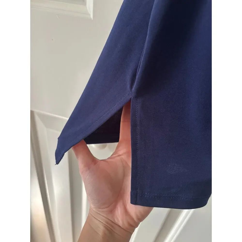 Michael Kors Navy Blue Women's 3X Cutout Sleeve Top